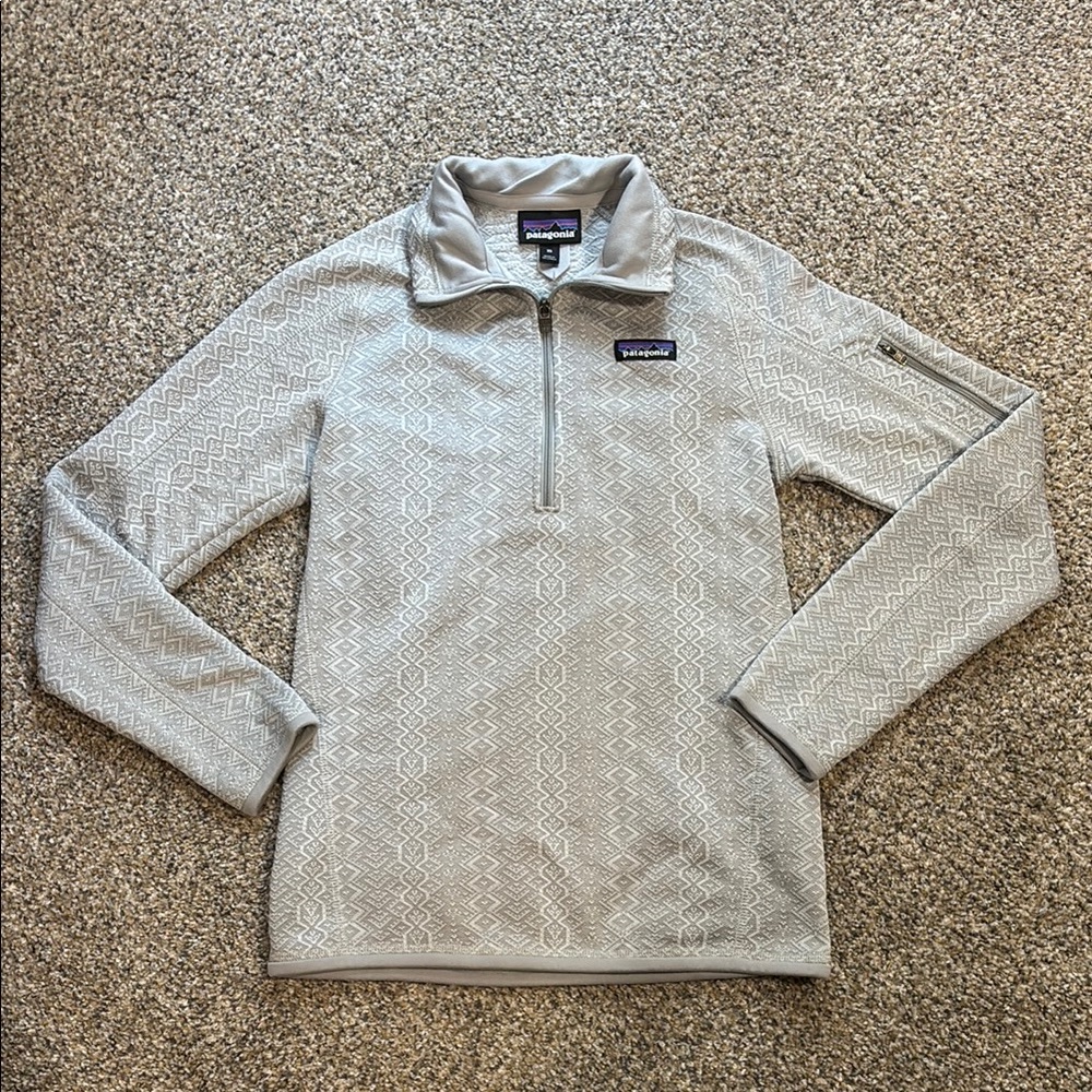 Patagonia Light Gray Patterned Pullover